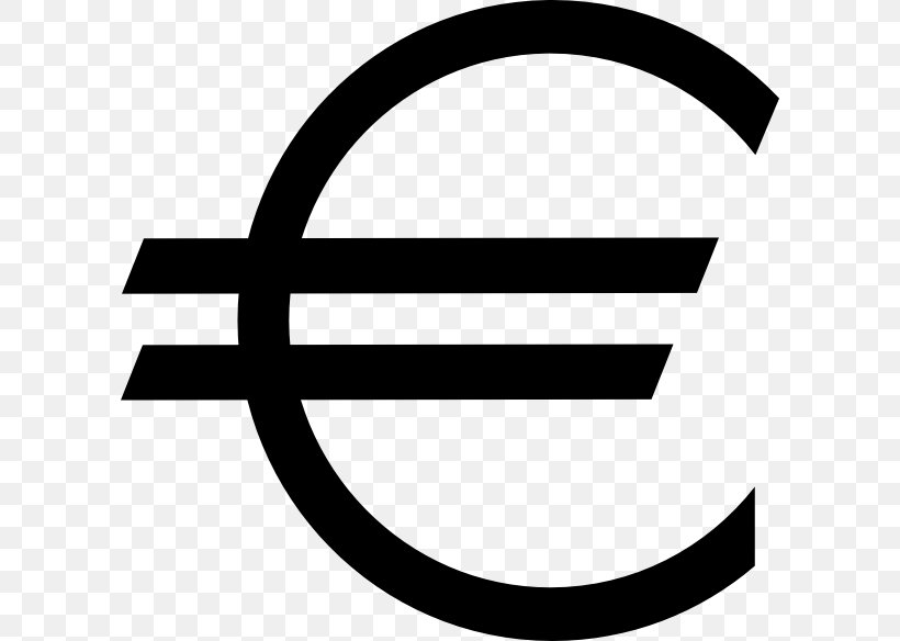 Euro Sign Currency Symbol Cent, PNG, 600x584px, 2 Euro Coin, Euro Sign, Area, Black And White, Brand Download Free
