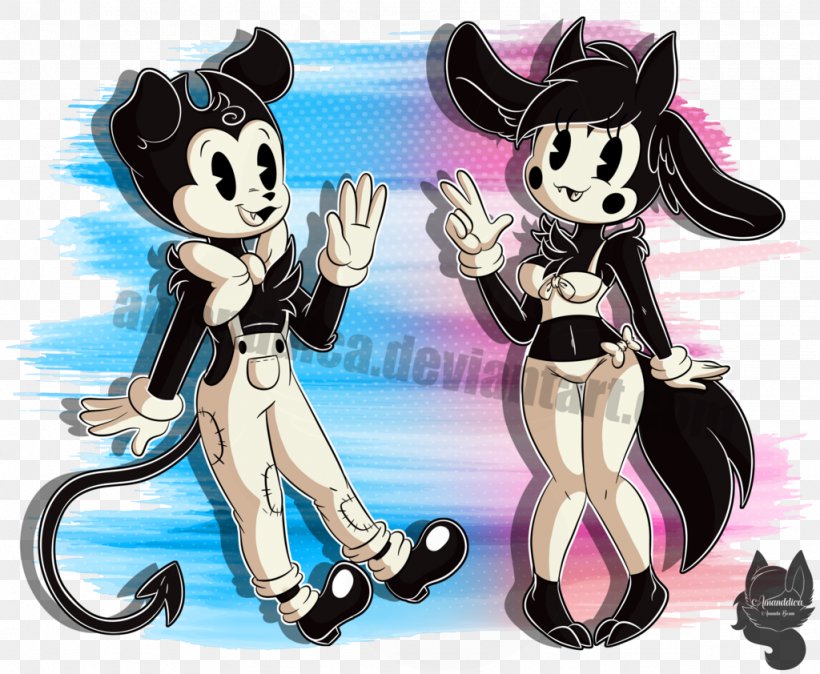 Bendy And The Ink Machine Cuphead Five Nights At Freddy's Video Game Art, PNG, 1024x842px, Watercolor, Cartoon, Flower, Frame, Heart Download Free