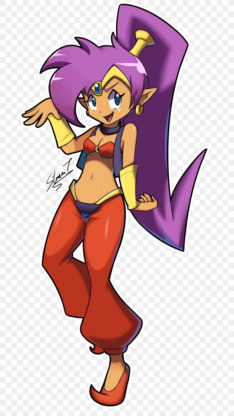 Shantae: Half-Genie Hero Art, PNG, 1800x3200px, Watercolor, Cartoon, Flower, Frame, Heart Download Free