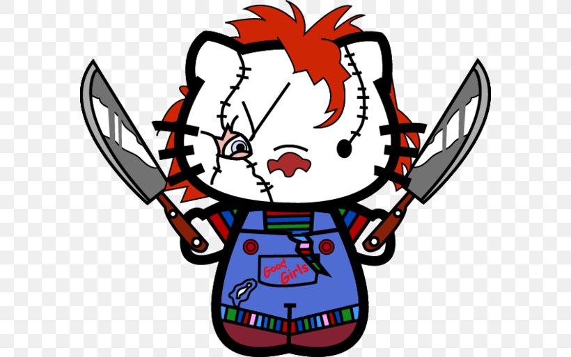 Chucky Hello Kitty Child's Play T-shirt Character, PNG, 590x513px, Chucky, Art, Artwork, Beavis And Butthead, Butthead Download Free