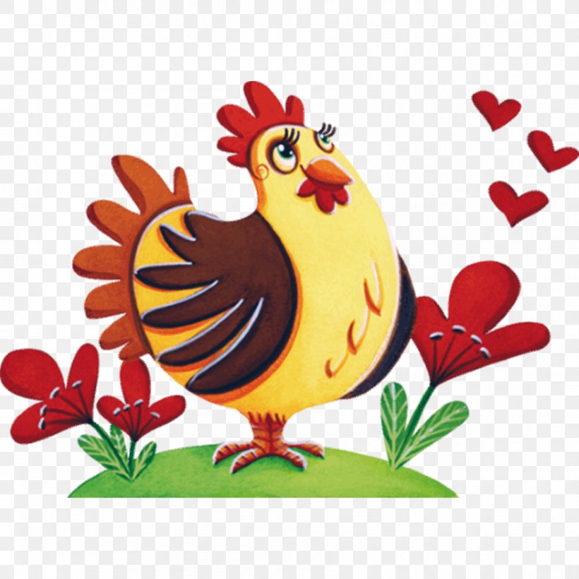 Rooster Chicken Drawing Clip Art Sticker, PNG, 892x892px, Watercolor, Cartoon, Flower, Frame, Heart Download Free