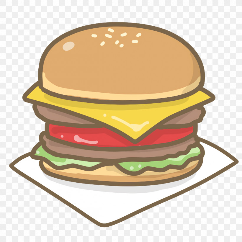 Hamburger, PNG, 1200x1200px, Cartoon Breakfast, Bread, Burger King, Cheeseburger, Croissant Download Free