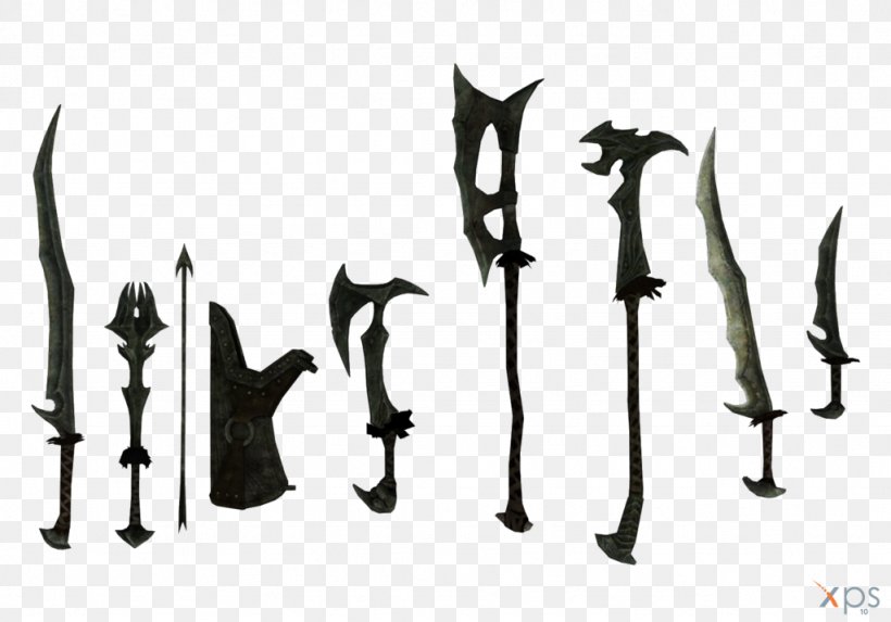 The Elder Scrolls V: Skyrim Weapon Orc Video Games The Elder Scrolls III: Morrowind, PNG, 1024x716px, Elder Scrolls V Skyrim, Armour, Black And White, Cold Weapon, Dagger Download Free