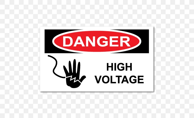 Hazard High Voltage Label Sign Sticker, PNG, 500x500px, Hazard, Area, Brand, Danger High Voltage, High Voltage Download Free