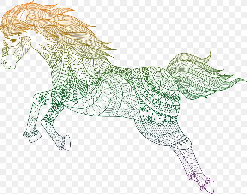 Horse Drawing Coloring Book Illustration, PNG, 2989x2346px, Horse, Adult, Art, Child, Coloring Book Download Free
