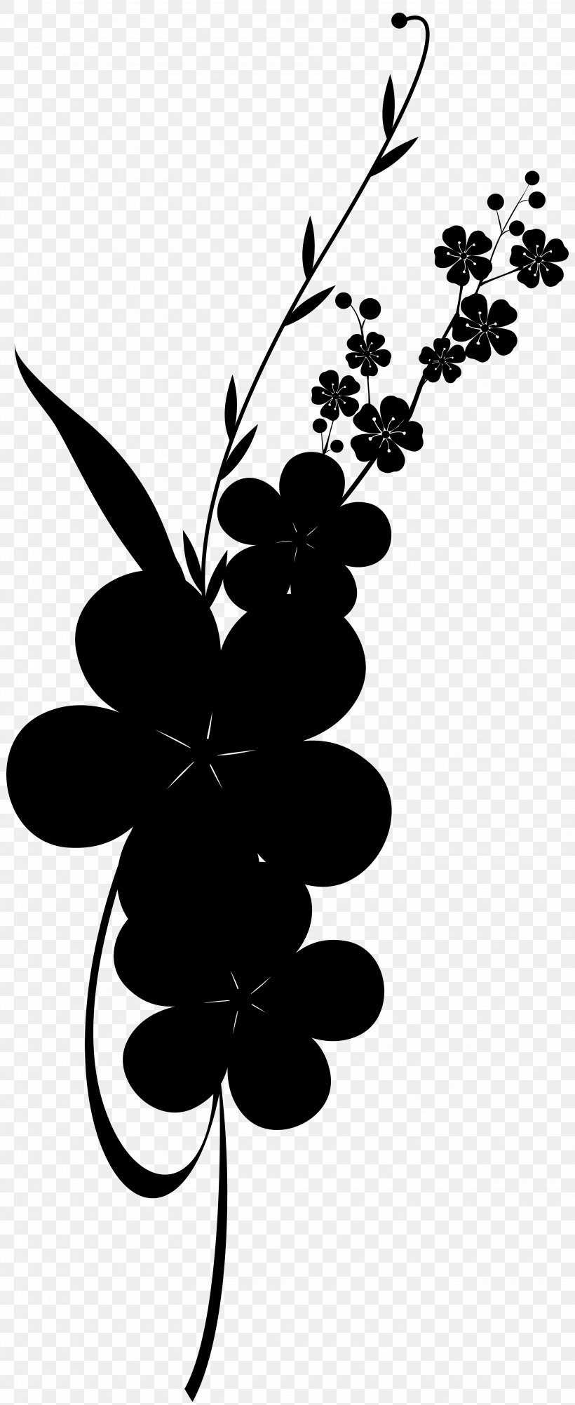 Leaf Plant Stem Silhouette Font Flowering Plant, PNG, 3275x8000px, Leaf, Blackandwhite, Botany, Flower, Flowering Plant Download Free