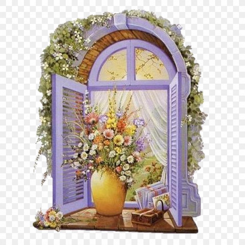 Window Flower Sticker, PNG, 1000x1000px, Window, Arch, Art, Door, Floral Design Download Free