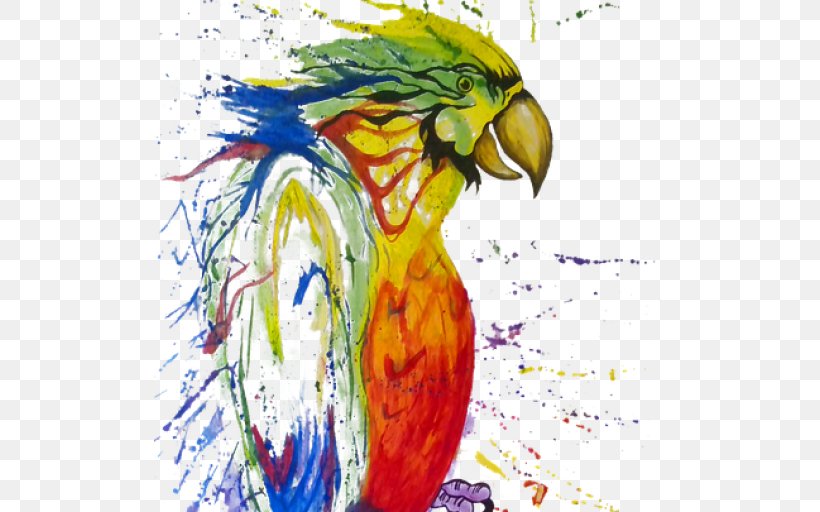 Watercolor Painting Macaw Parrot Paper, PNG, 512x512px, Watercolor, Cartoon, Flower, Frame, Heart Download Free