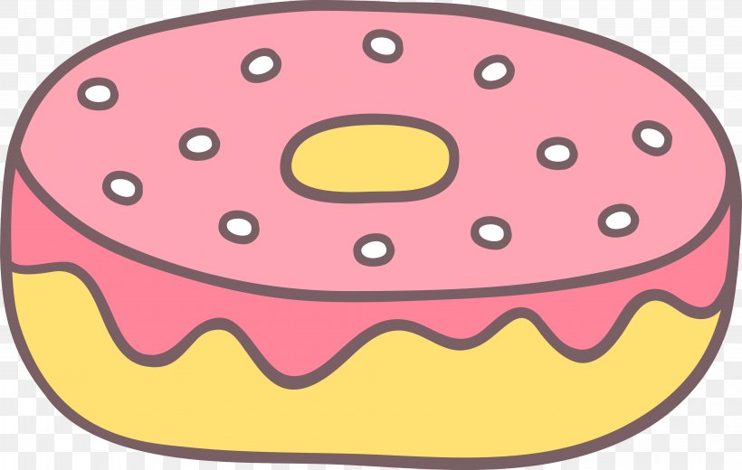 Doughnut Cartoon Clip Art, PNG, 4074x2587px, Doughnut, Cartoon, Drawing, Food, Pink Download Free