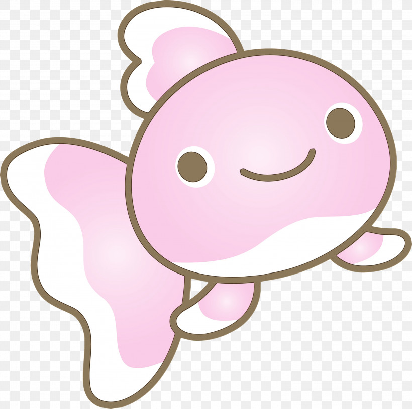 Pink Cartoon Head Ear Smile, PNG, 3000x2985px, Baby Goldfish, Cartoon, Ear, Goldfish, Head Download Free