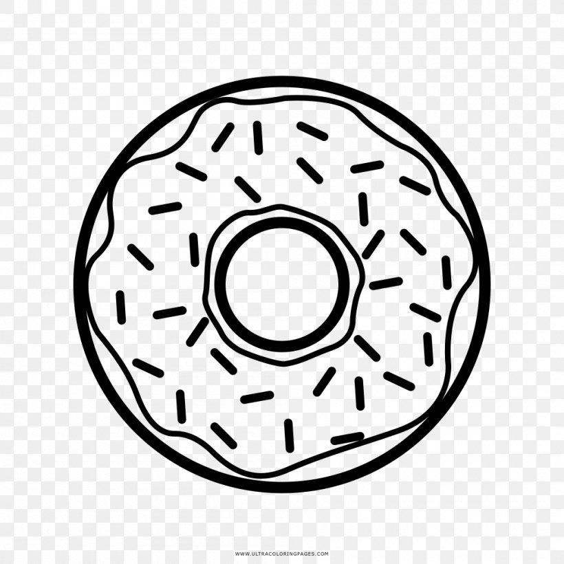 Donuts Coloring Book Drawing Ausmalbild, PNG, 1000x1000px, Donuts, Area, Ausmalbild, Auto Part, Black And White Download Free