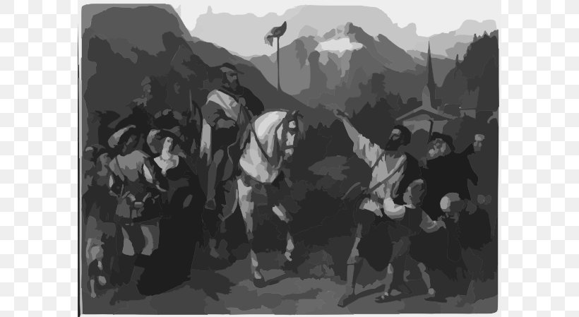 William Tell Altdorf The Apple And The Arrow Old Swiss Confederacy Legend, PNG, 600x449px, William Tell, Altdorf, Apple, Archer, Black And White Download Free