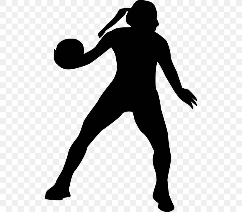 Netball Basketball Silhouette Clip Art, PNG, 516x720px, Netball, Arm, Ball, Basketball, Black Download Free