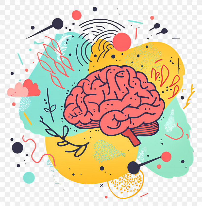 Creative Brain - Brain Cartoon Illustration For Education Concept PNG