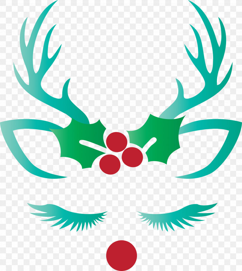 Reindeer Face, PNG, 2672x3000px, Reindeer Face, Holly Download Free