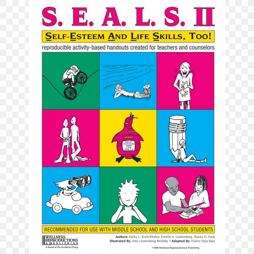 Seals II: Self-Esteem & Life Skills, Too! SEALS III: Self-Esteem And Life Skills Life Management Skills: Reproducible Activity Handouts Created For Facilitators, PNG, 1000x1000px, Selfesteem, Area, Art, Book, Cartoon Download Free