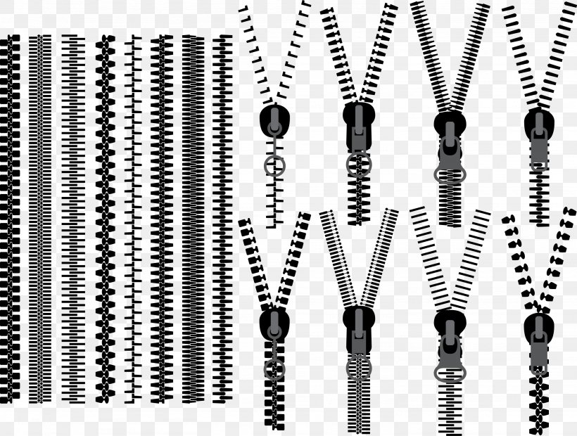 Zipper Clothing, PNG, 2869x2172px, Zipper, Black And White, Monochrome, Monochrome Photography, Pattern Download Free