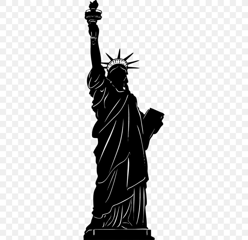 Statue Of Liberty Wall Decal Sticker, PNG, 374x794px, Statue Of Liberty, Art, Artwork, Black And White, Decal Download Free