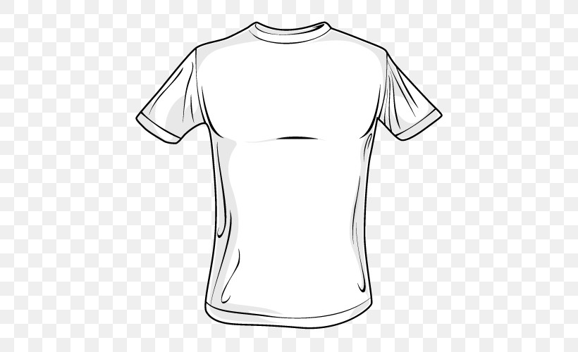 T-shirt White Clothing Sleeve Top, PNG, 500x500px, Tshirt, Active Shirt, Clothing, Jersey, Line Art Download Free