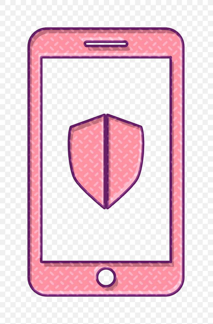 Phone Icons Icon Smartphone With Shield Icon Cell Phone Icon, PNG, 728x1244px, Phone Icons Icon, Cell Phone Icon, Line, Peach, Pink Download Free