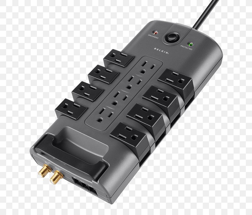 Surge Protection Devices AC Power Plugs And Sockets Power Strips & Surge Suppressors BELKIN Pivot-Plug Surge Protector, PNG, 700x700px, Surge Protection Devices, Ac Power Plugs And Sockets, Adapter, Belkin, Computer Download Free