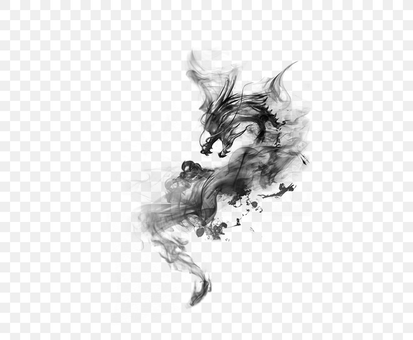 Ink Chinese Dragon, PNG, 485x674px, Macbook Pro, Art, Black, Black And White, Chinese Dragon Download Free
