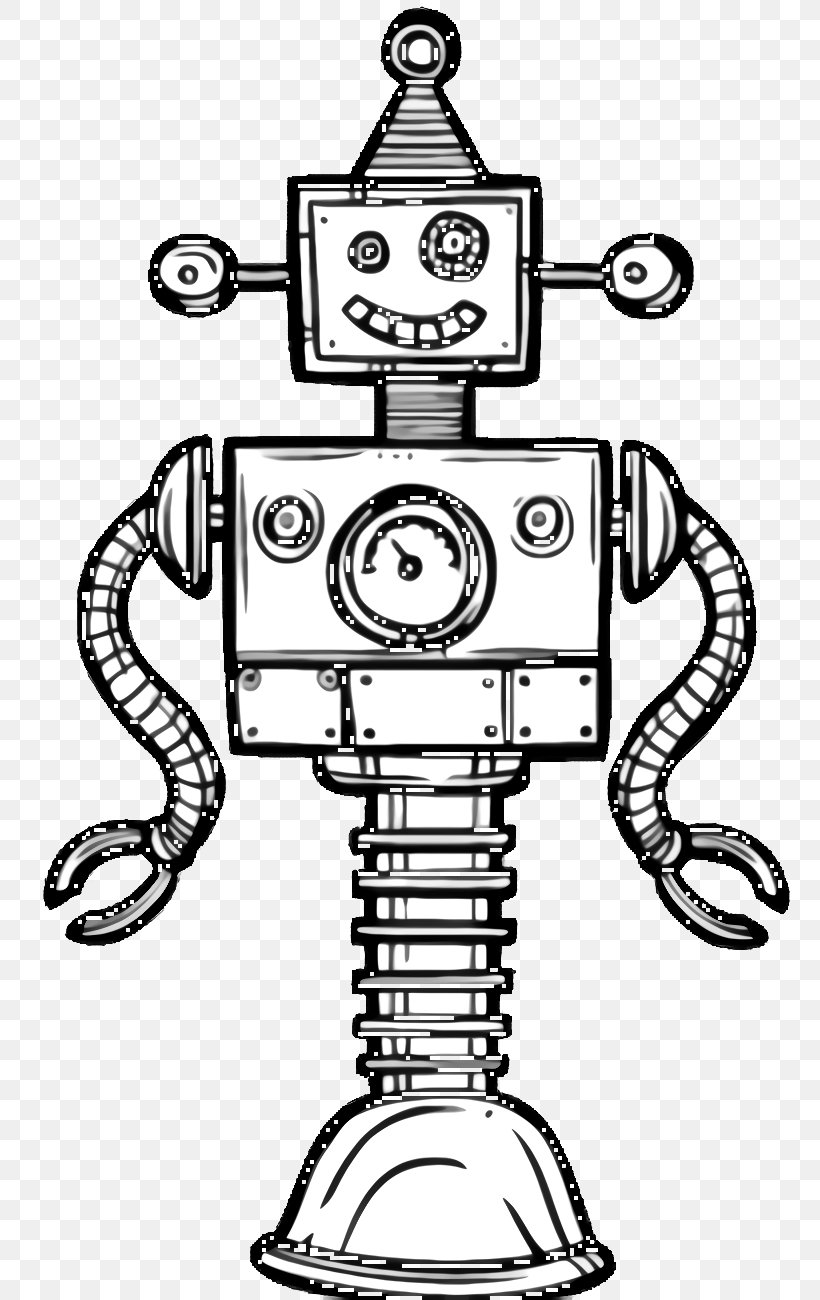 Robot Cartoon, PNG, 808x1300px, Line Art, Behavior, Coloring Book, Human, Machine Download Free