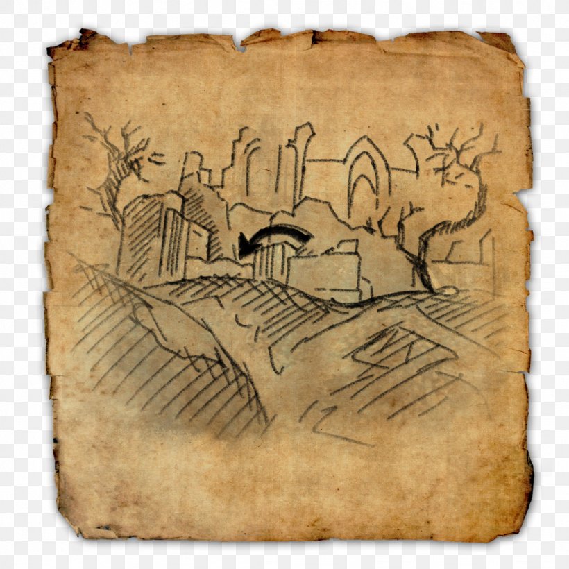 Elder Scrolls Online: Morrowind Elder Scrolls Online: Clockwork City Treasure Map, PNG, 1024x1024px, Elder Scrolls Online Morrowind, Buried Treasure, Carnivoran, Drawing, Elder Scrolls Download Free