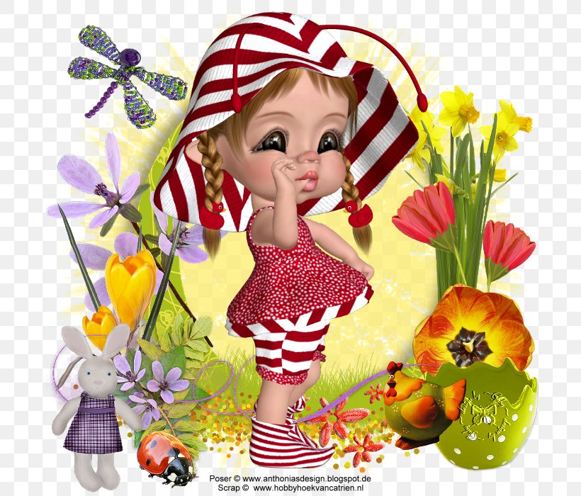 Floral Design Illustration Character Doll, PNG, 700x700px, Floral Design, Animation, Art, Character, Doll Download Free