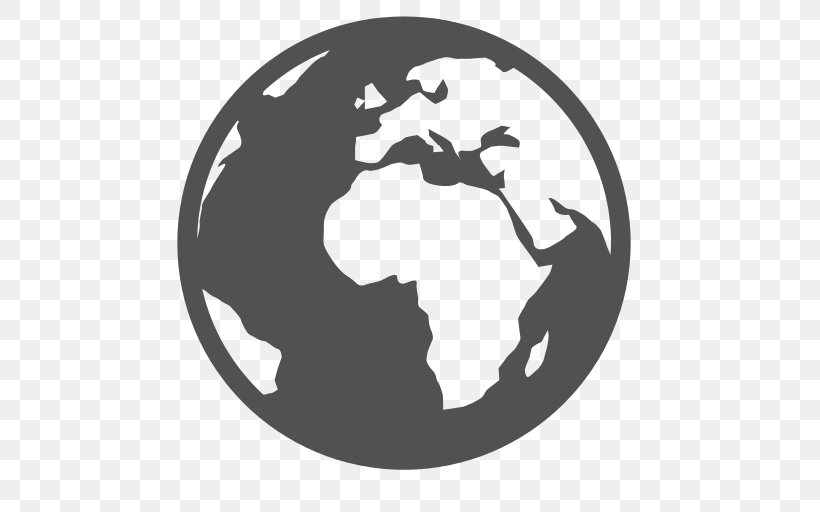 Globe World, PNG, 512x512px, Globe, Black And White, Font Awesome, Logo, Monochrome Download Free