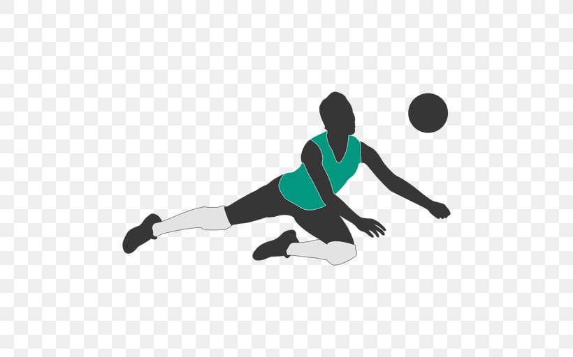 Volleyball Player Sport Silhouette, PNG, 512x512px, Volleyball, Arm, Balance, Ball, Diving Download Free