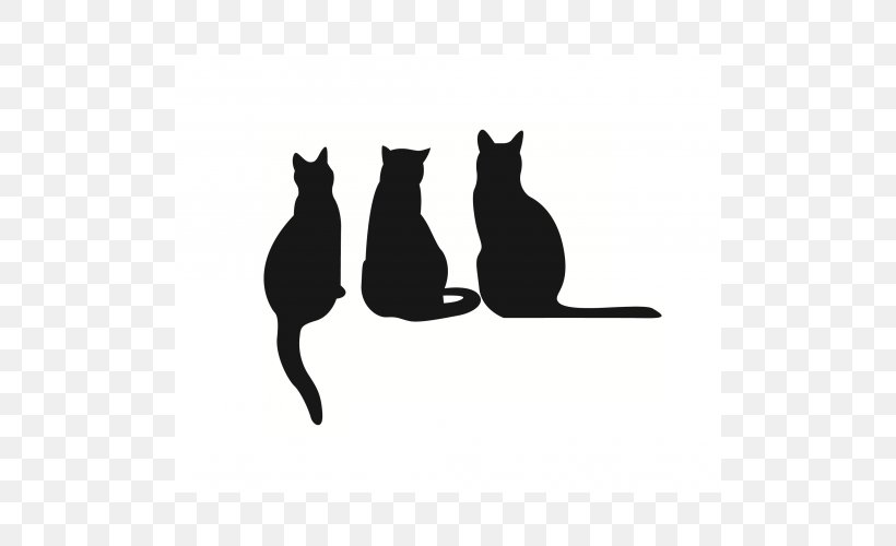 Black Cat Sticker Silhouette Whiskers, PNG, 500x500px, Black Cat, Bedroom, Beeldaspect, Black, Black And White Download Free