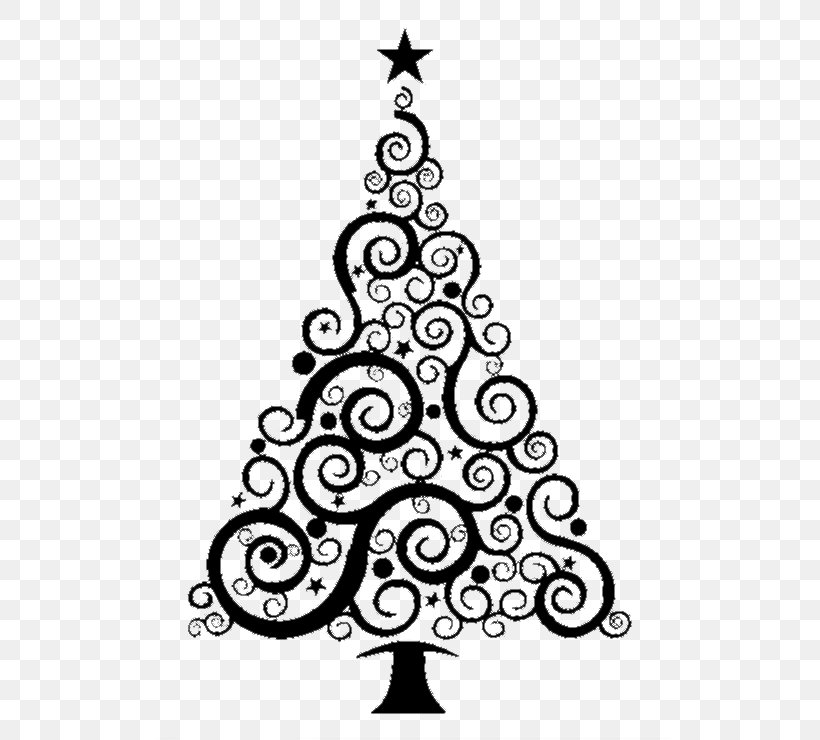 Christmas Tree Fir Drawing, PNG, 523x740px, Christmas Tree, Black And White, Branch, Christmas, Christmas Decoration Download Free