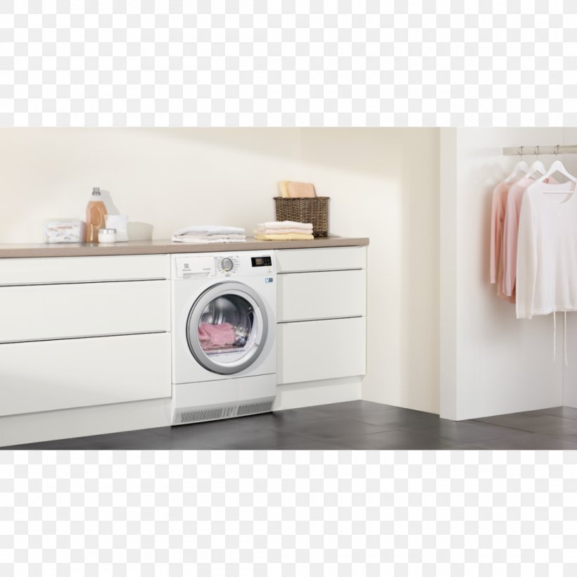 Clothes Dryer Washing Machines Electrolux Laundry Heat Pump, PNG, 1100x1100px, Clothes Dryer, Chest Of Drawers, Drawer, Electrolux, Electrolux Edh3497rdw Download Free
