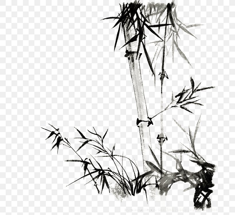 Ink Wash Painting Bamboo Chinese Painting Chinoiserie Bird-and-flower Painting, PNG, 719x749px, Ink Wash Painting, Artwork, Bamboo, Birdandflower Painting, Black And White Download Free