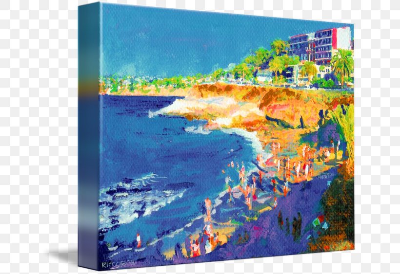 La Jolla Cove Watercolor Painting Shore Beach, PNG, 650x563px, La Jolla Cove, Acrylic Paint, Art, Beach, Canvas Download Free