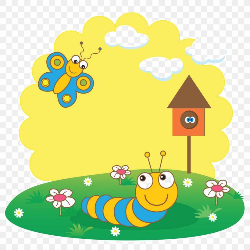 Butterfly Insect Caterpillar Clip Art, PNG, 1000x1000px, Watercolor, Cartoon, Flower, Frame, Heart Download Free