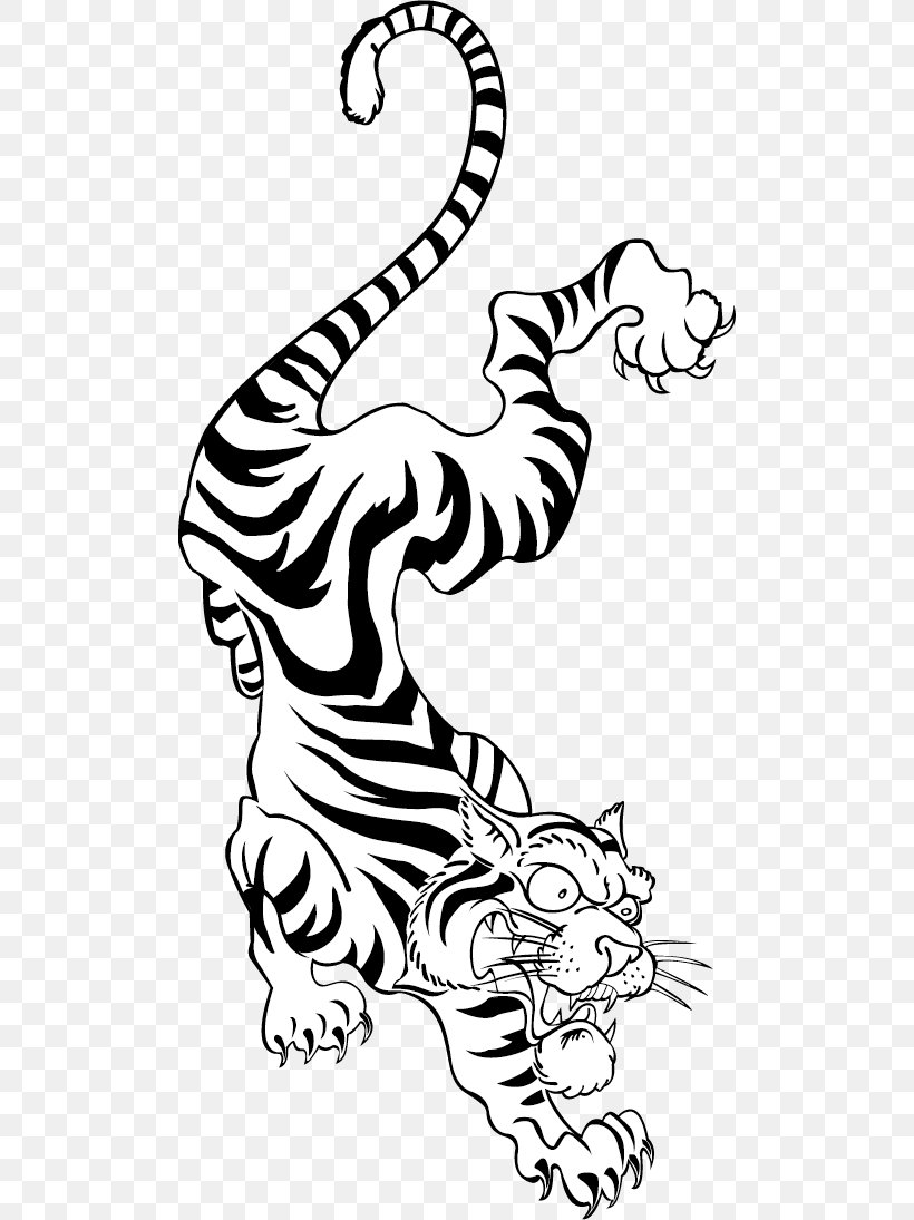 Tiger Clip Art, PNG, 500x1095px, Tiger, Area, Art, Big Cats, Black Download Free