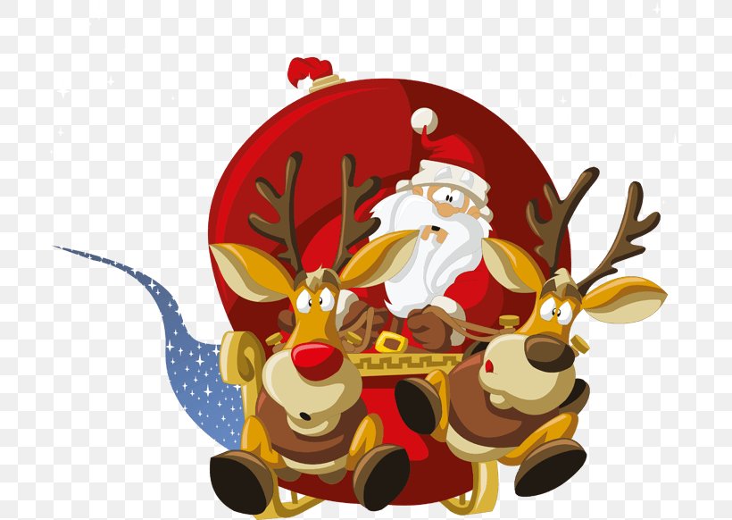 Santa Claus Reindeer Sticker Christmas, PNG, 710x582px, Santa Claus, Christmas, Christmas Decoration, Christmas Ornament, Deer Download Free