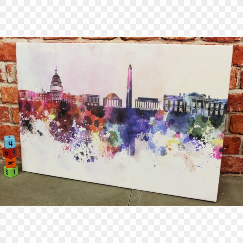 Washington, D.C. Skyline Watercolor Painting Canvas Print, PNG, 1200x1200px, Washington Dc, Acrylic Paint, Art, Artwork, Canvas Download Free