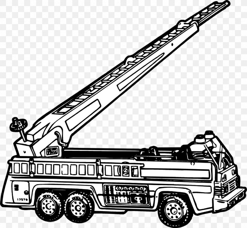 Car Fire Engine Black And White Clip Art, PNG, 958x885px, Car, Automotive Design, Automotive Exterior, Black And White, Fire Department Download Free