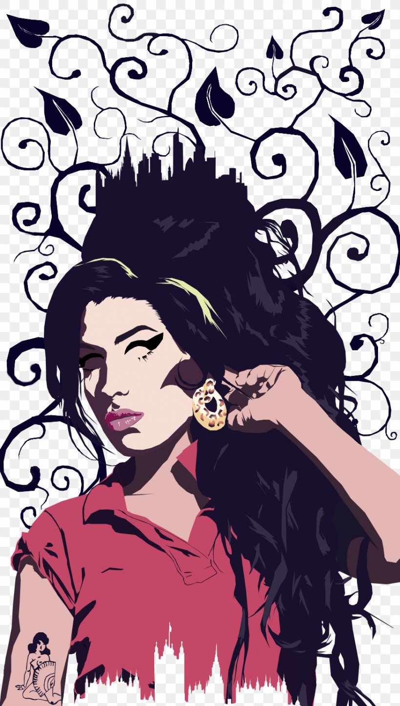 Comics Artist Black Hair Visual Arts Amy Winehouse, PNG, 874x1542px, Watercolor, Cartoon, Flower, Frame, Heart Download Free