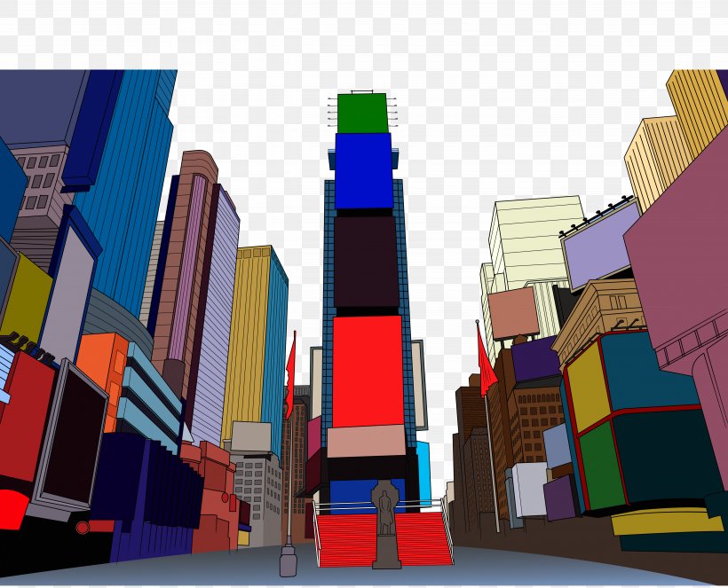 Times Square Broadway Illustration, PNG, 4979x4030px, Times Square, Broadway, Cartoon, Flat Design, Games Download Free