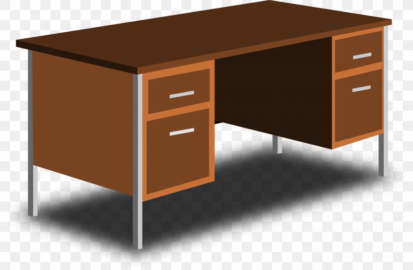 Computer Desk Table Office Clip Art, PNG, 3840x2514px, Desk, Computer, Computer Desk, Drawer, Filing Cabinet Download Free
