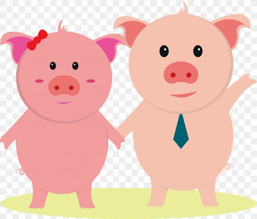 Domestic Pig Cartoon Significant Other Designer, PNG, 8779x7470px, Domestic Pig, Cartoon, Couple, Designer, Drawing Download Free
