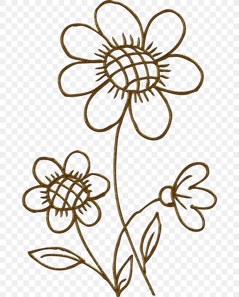 Cut Flowers Gold Floral Design Clip Art, PNG, 670x1017px, Flower, Black And White, Branch, Cut Flowers, Flora Download Free