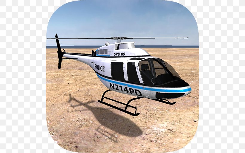 Police Helicopter On Duty 3D Android Hyena Life Simulator 3D, PNG, 512x512px, Helicopter, Aircraft, Android, Helicopter Rotor, Hyena Life Simulator 3d Download Free