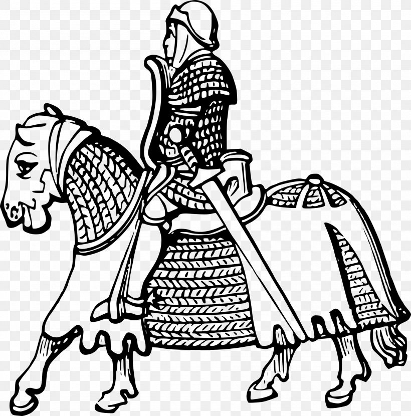 Horse Knight Coloring Book Drawing Clip Art, PNG, 1895x1920px, Horse, Armour, Art, Artwork, Black And White Download Free