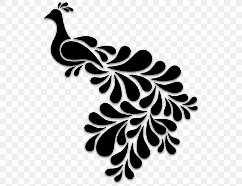 Wall Decal Embroidery Pattern, PNG, 543x628px, Wall Decal, Art, Asiatic Peafowl, Bird, Black And White Download Free