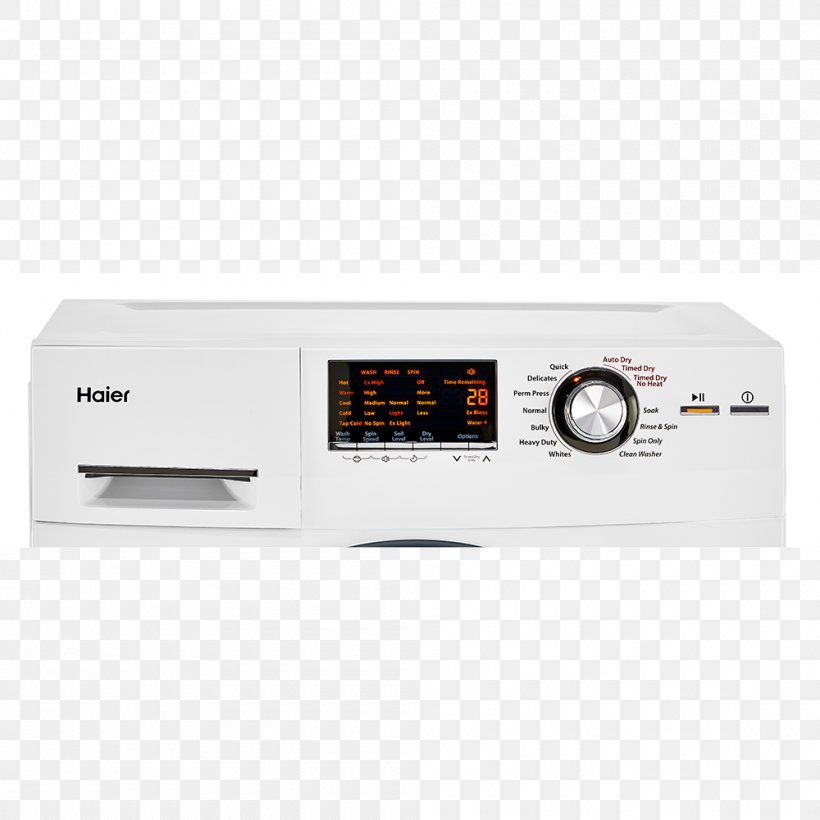 Combo Washer Dryer Washing Machines Clothes Dryer Home Appliance Haier, PNG, 1000x1000px, Combo Washer Dryer, Audio Receiver, Clothes Dryer, Electronics, Haier Download Free